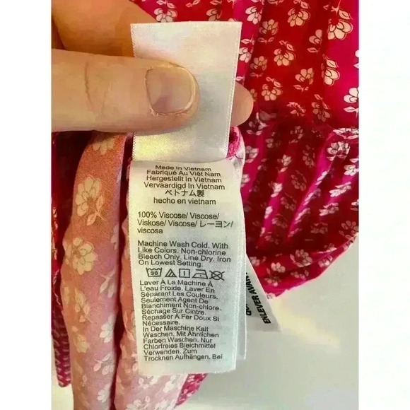 J. Crew 100% Viscose Pink Floral V-Neck Midi Dress Size 4 - Picture 7 of 7